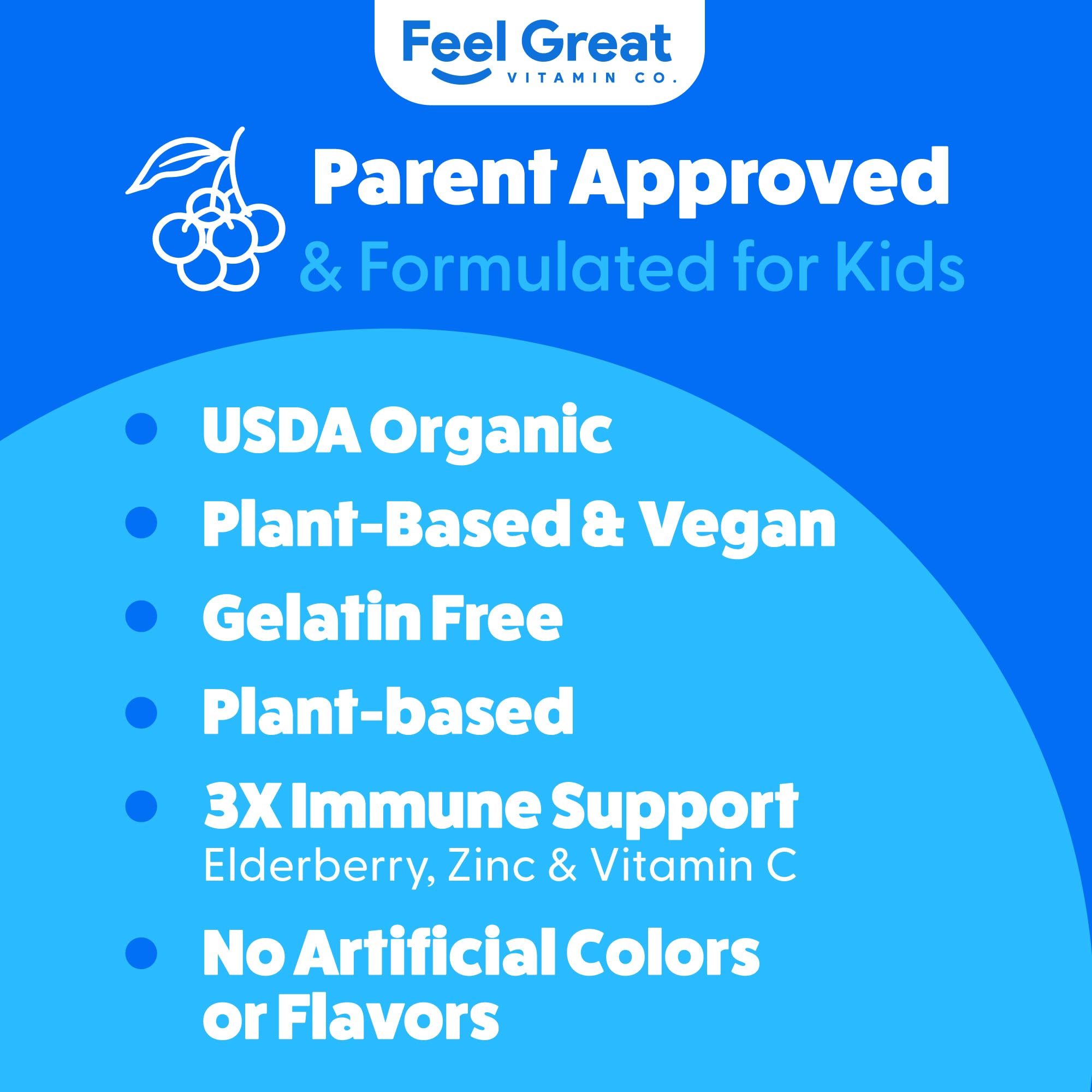 The Feel Great Vitamin Company adulto administrando gotas a niño con comodidad