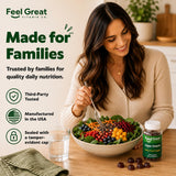 The Feel Great Vitamin Company etiqueta de ingredientes destacando ingredientes vegetales