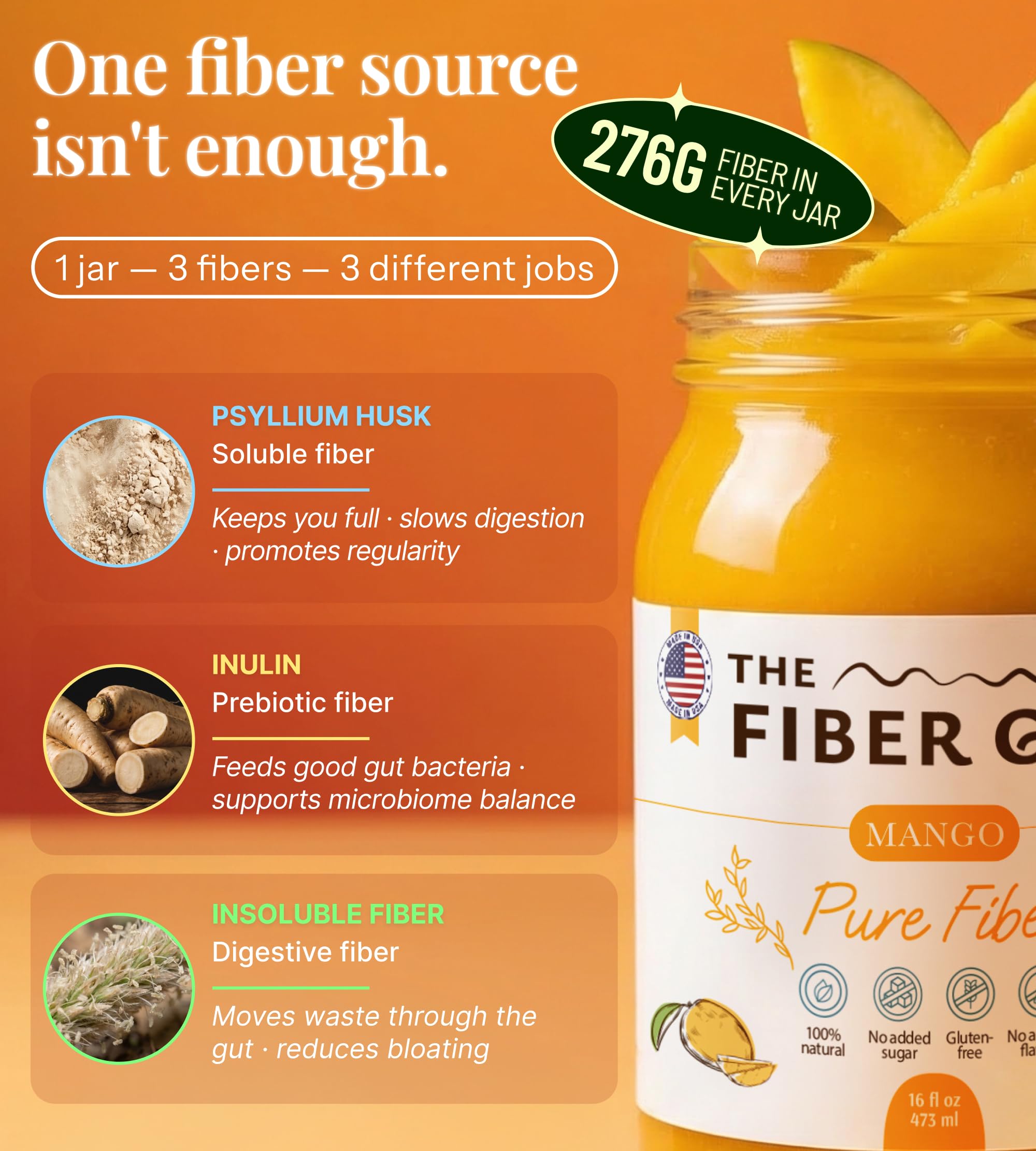 The Fiber Gel porción mezclada en yogur agregando fibra sin polvo