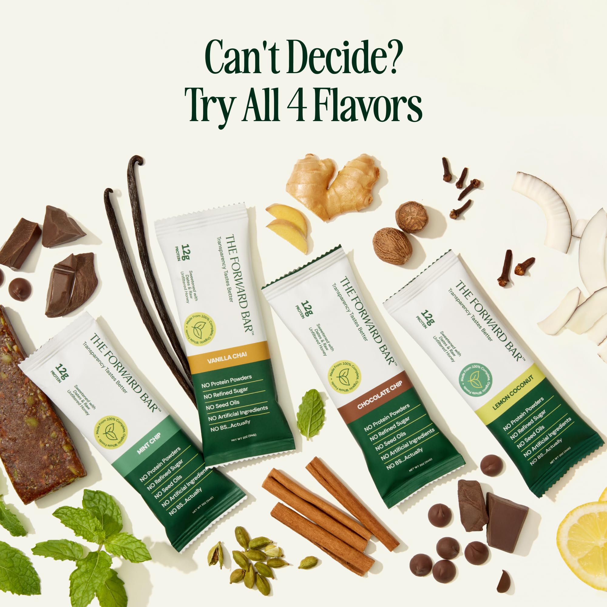 The Forward Bar etiqueta nutricional enfocada en ingredientes claros