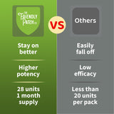 The Friendly Patch parche en mano para comparar tamaño y portabilidad