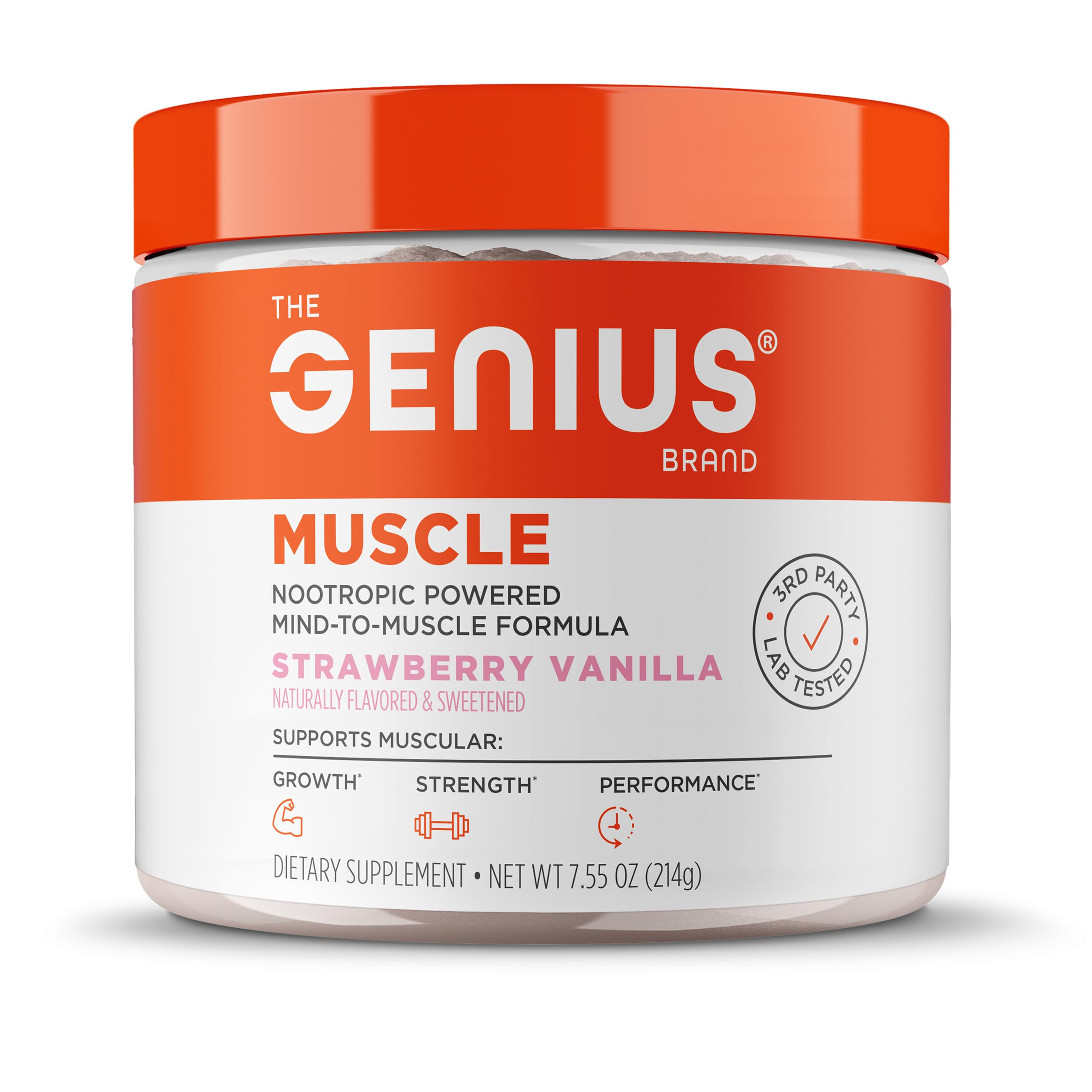 The Genius Brand envase frontal que muestra sabor y beneficio rendimiento