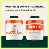 The Genius Brand textura del polvo en primer plano destacando mezcla fina y solubilidad