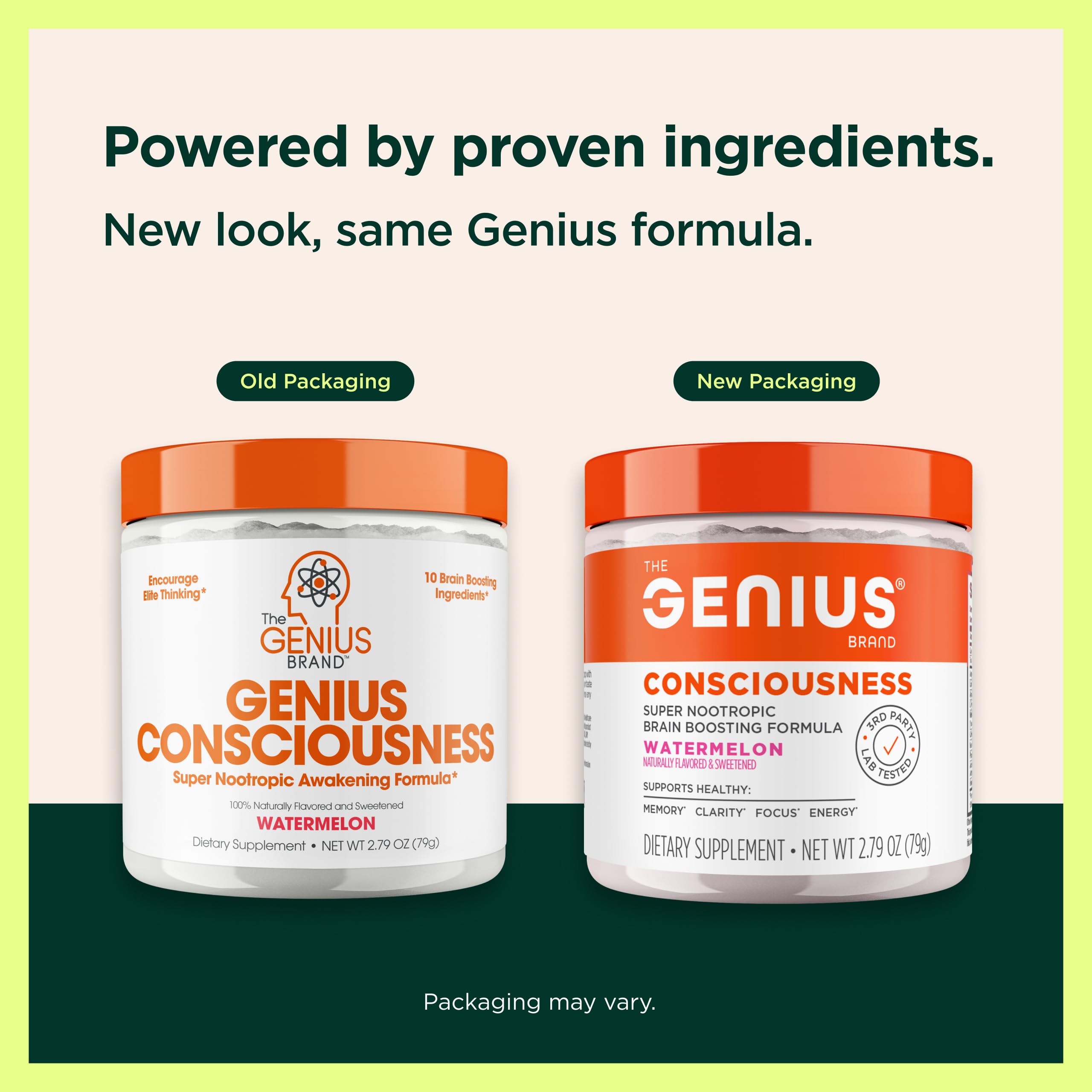 The Genius Brand textura del polvo nootrópico destacando apariencia fina y mezcla fácil