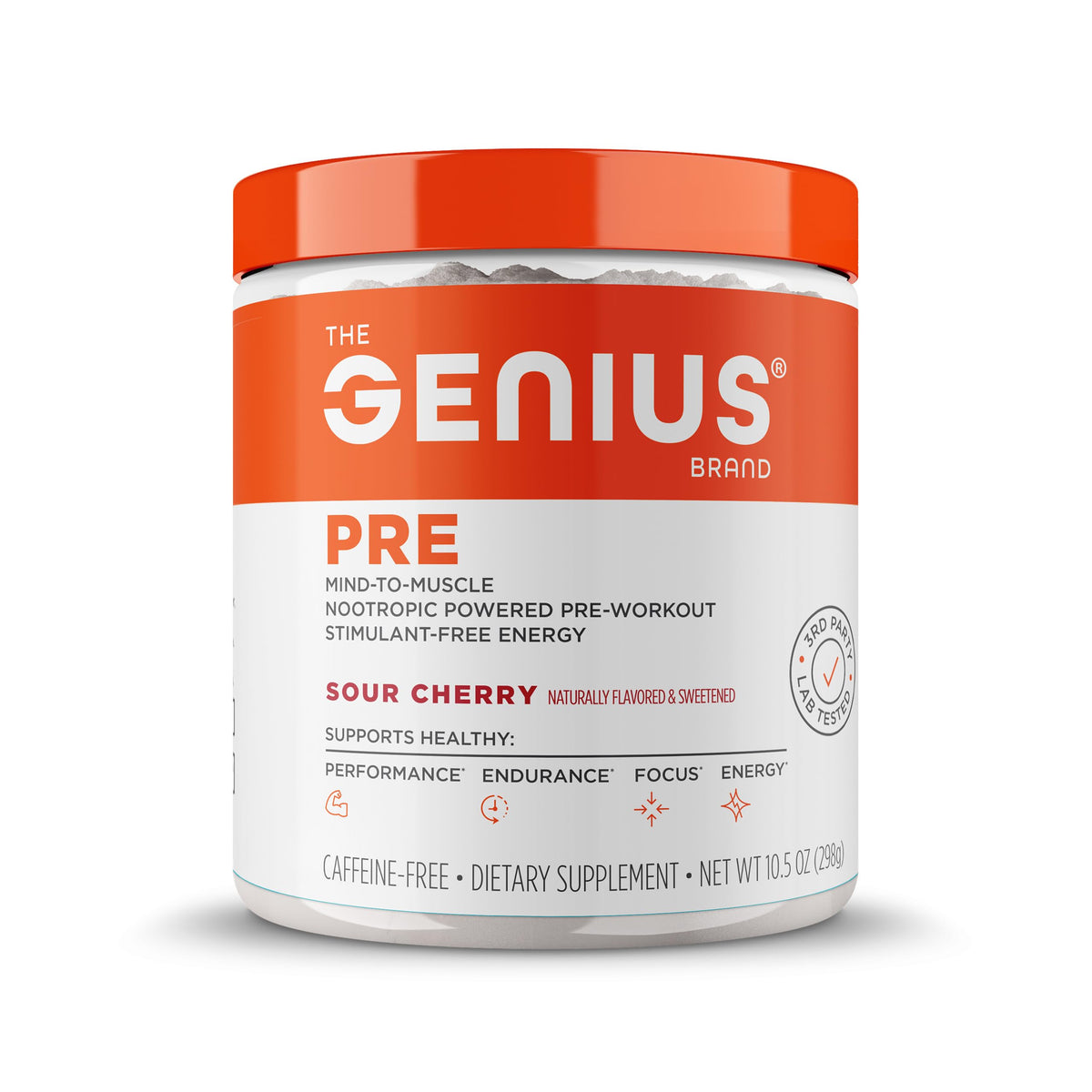 The Genius Brand envase Genius Pre frontal mostrando beneficio claridad mental