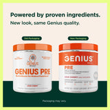 The Genius Brand mano vertiendo porción mostrando beneficio dosificación sencilla