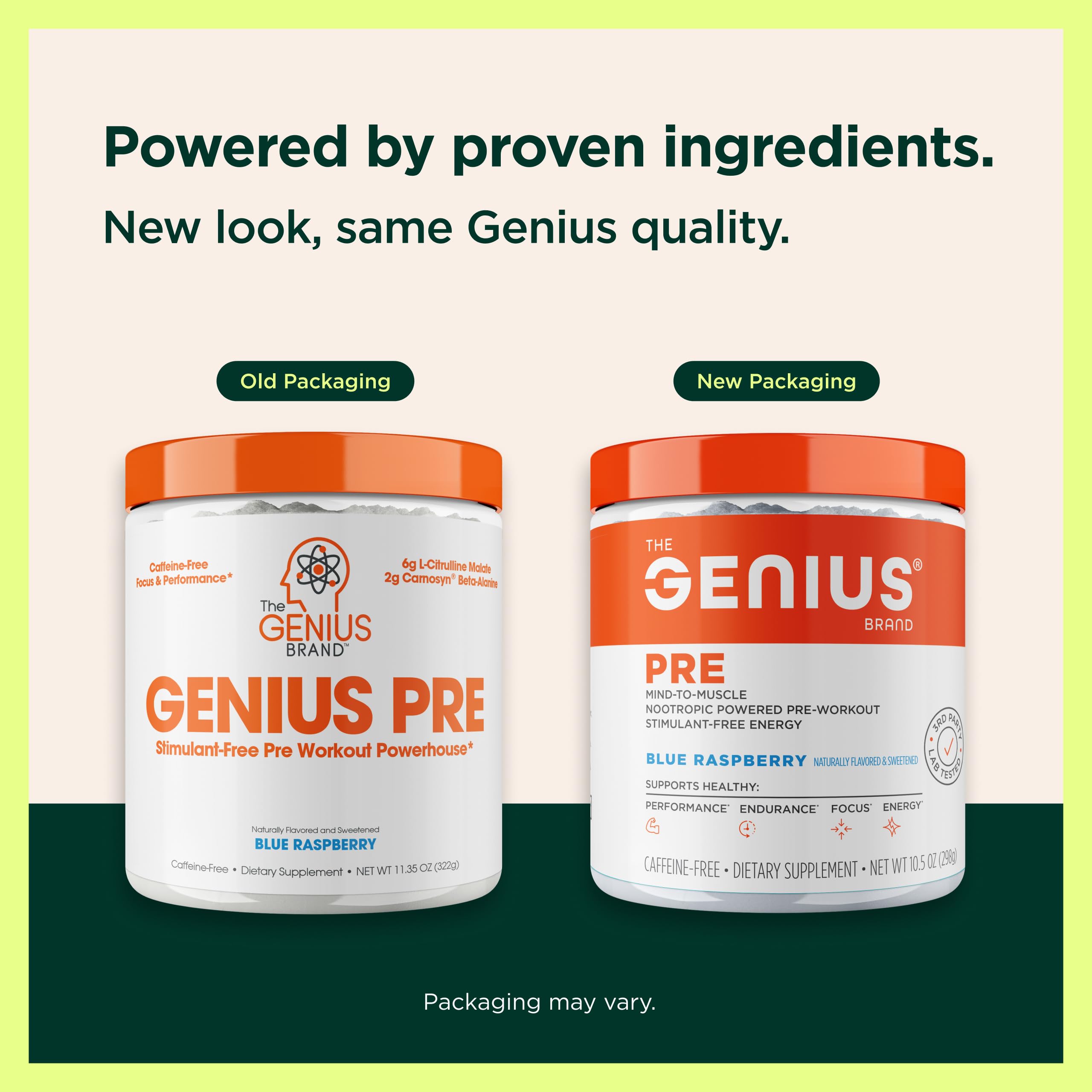 The Genius Brand atleta usando Genius Pre antes de entrenar, beneficio mejor enfoque