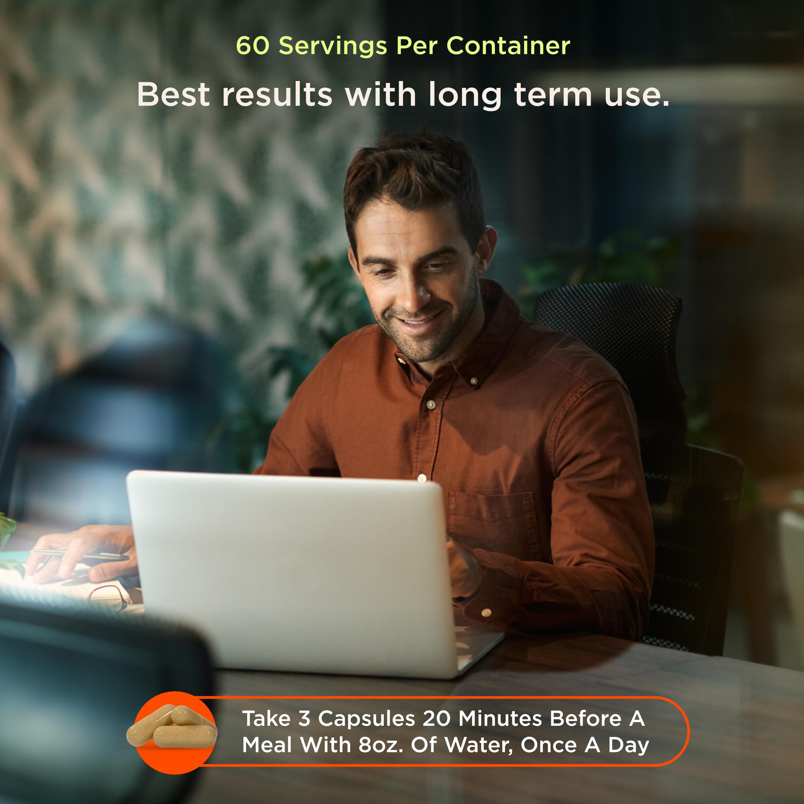 The Genius Brand cápsulas sobre escritorio apoyando concentración laboral