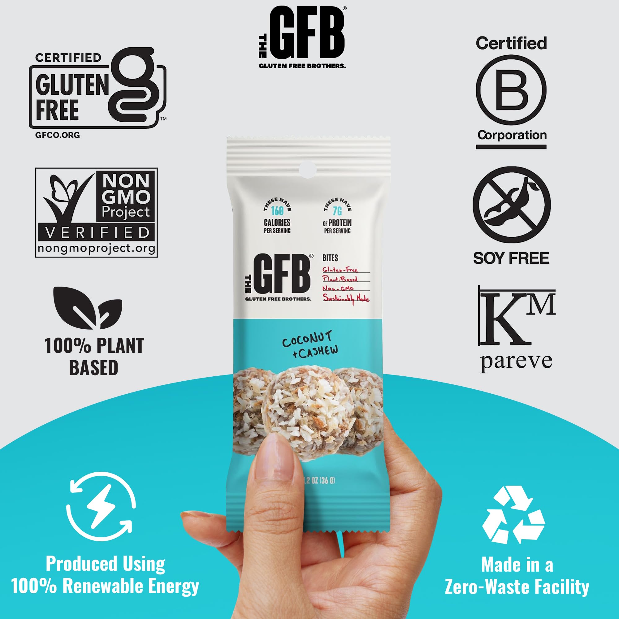 The GFB detalle de un bocadito mostrando consistencia y aporte proteico vegetal