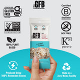 The GFB detalle de un bocadito mostrando consistencia y aporte proteico vegetal