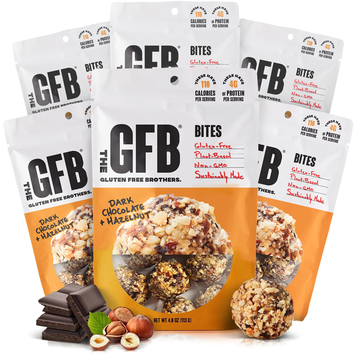 The GFB bolsa frontal mostrando chocolate y avellana, fácil de llevar
