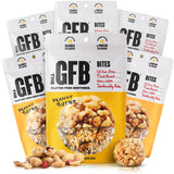 The GFB bolsa frontal del producto mostrando sello sin gluten y ventaja de conveniencia