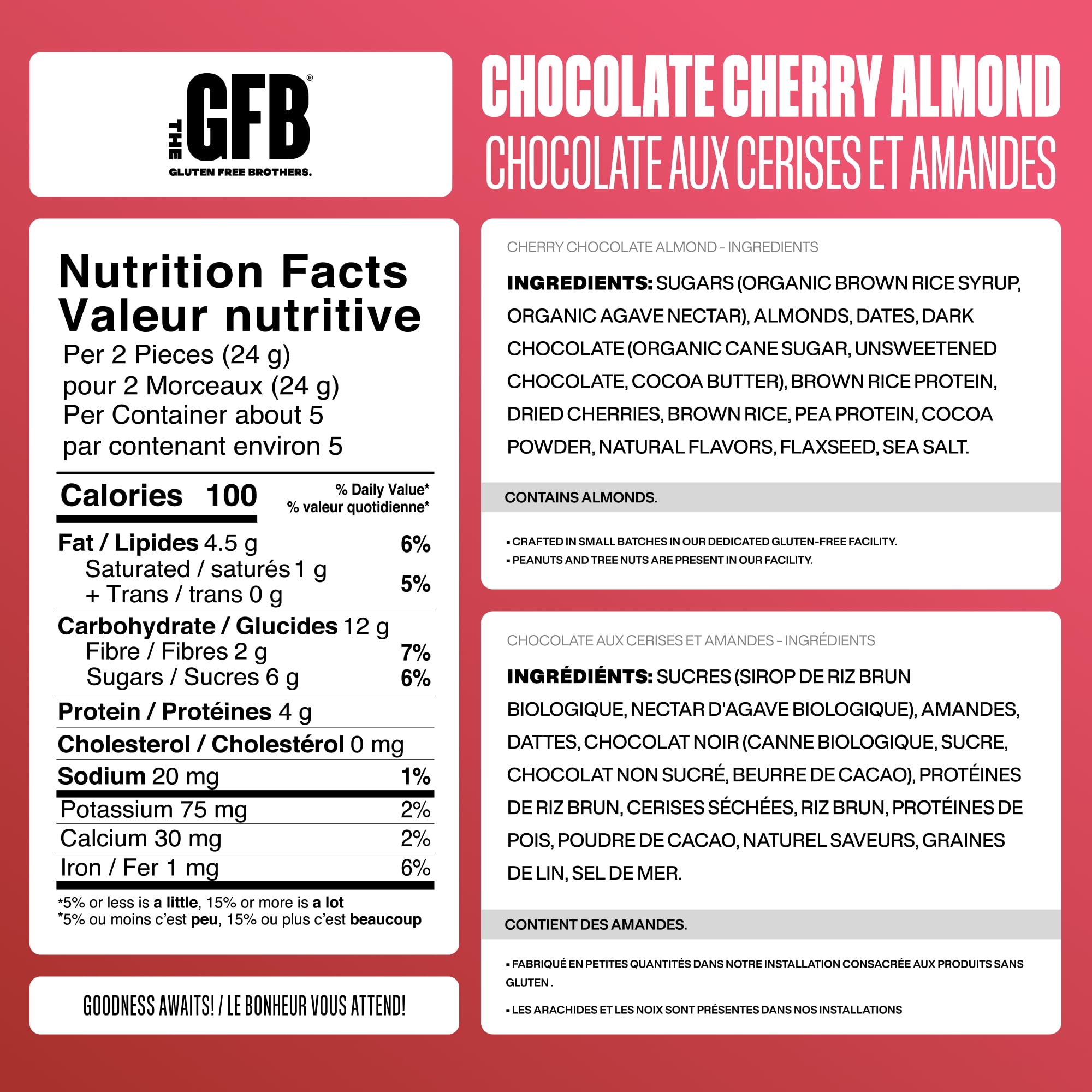 The GFB etiqueta con certificaciones sin gluten y kosher para confianza