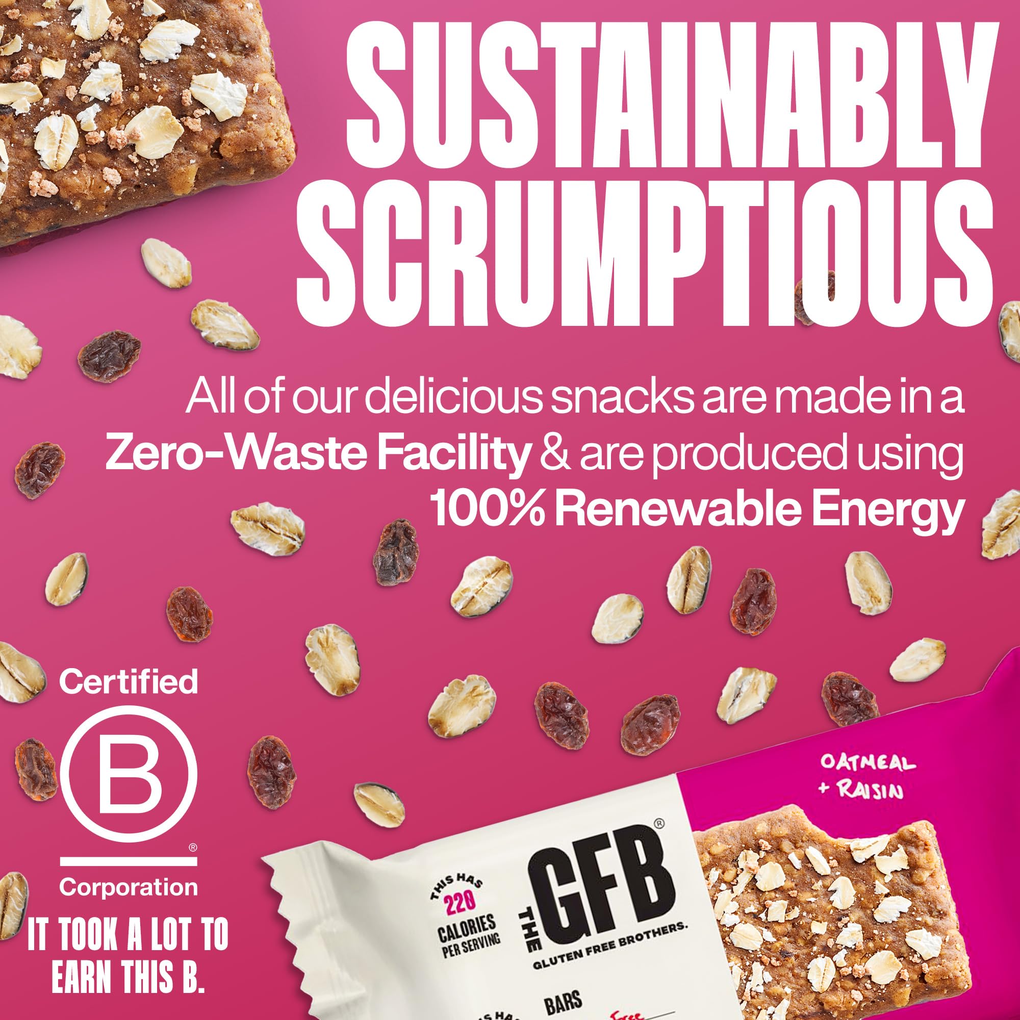 The GFB empaque abierto con barras accesibles para snack inmediato