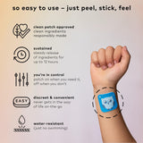 The Good Patch pouch resellable abierto con parches guardados