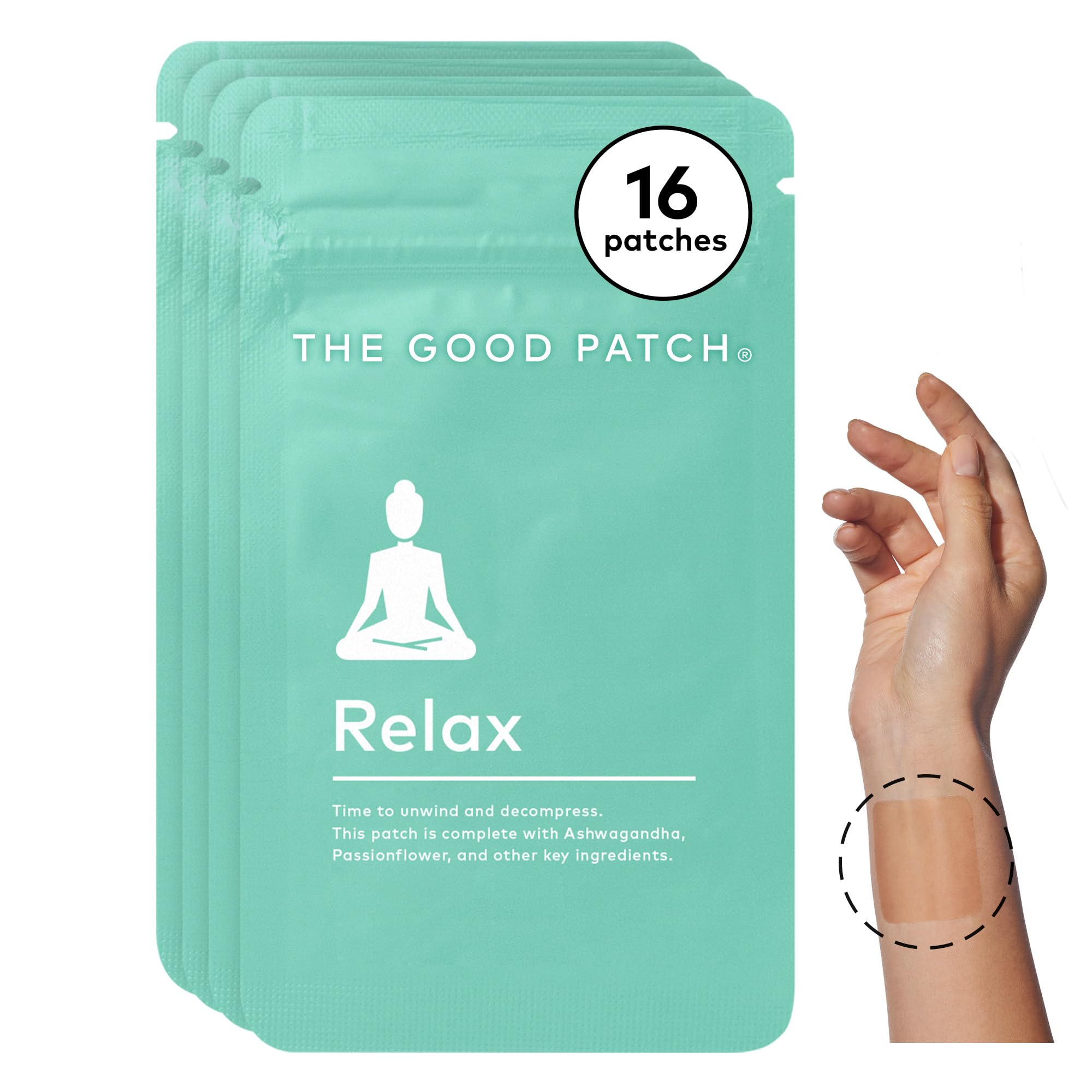 The Good Patch envase frontal mostrando 16 parches y comodidad
