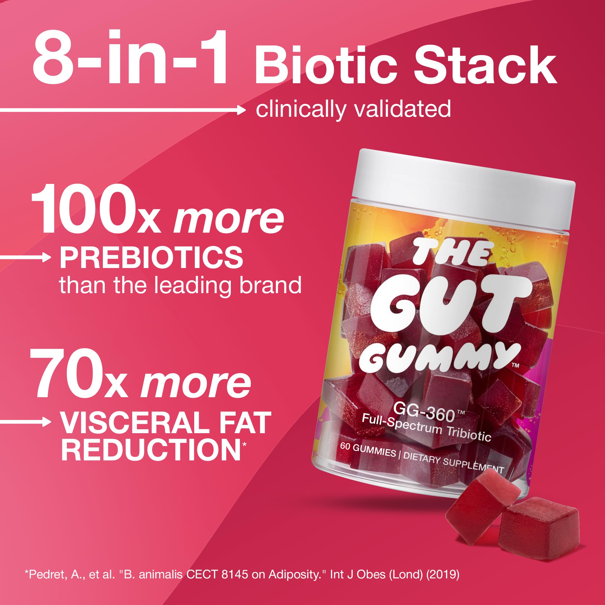 The Gut Gummy corte de gomita mostrando textura y suavidad