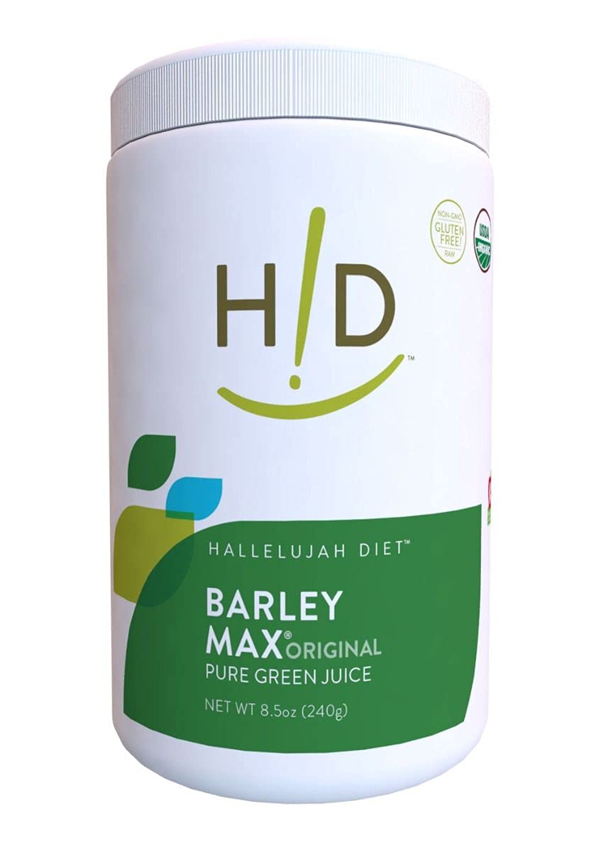 THE HALLELUJAH DIET envase BarleyMax visto de frente, presentación clara