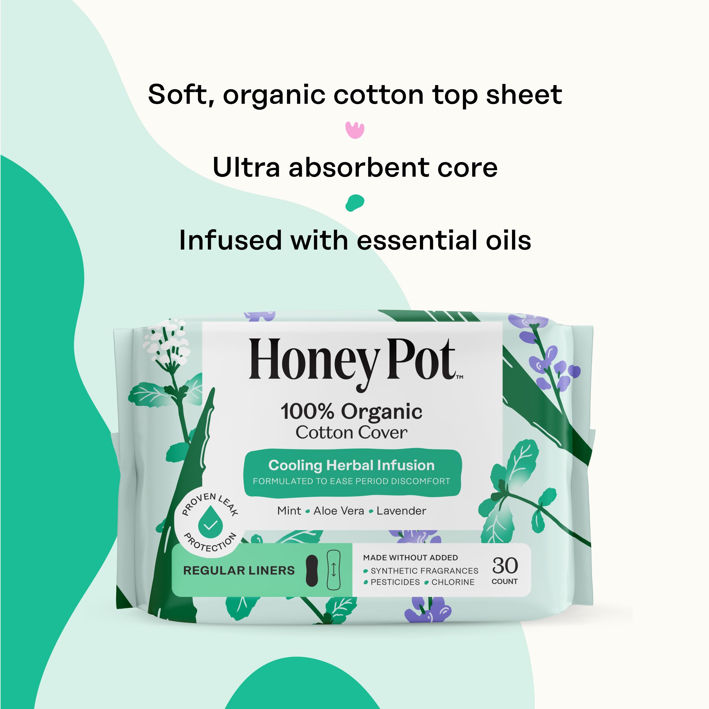 The Honey Pot Company alas y adhesivo en primer plano para ajuste seguro