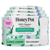 The Honey Pot Company empaque frontal que muestra 120 unidades y beneficio de protección ligera