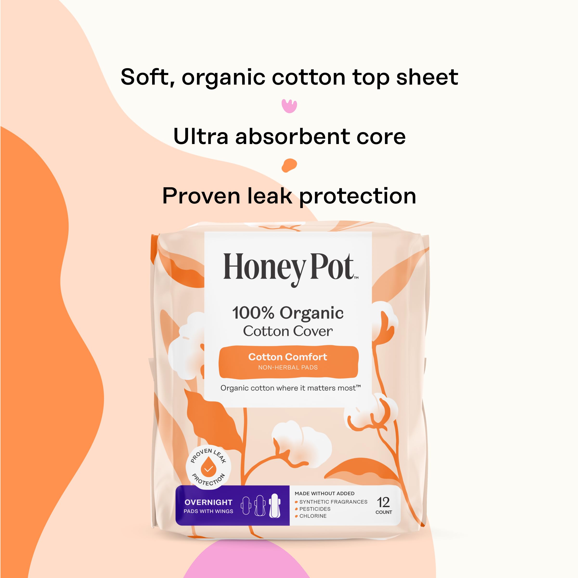 The Honey Pot Company comparación de tamaño para entender cobertura nocturna