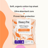 The Honey Pot Company comparación de tamaño para entender cobertura nocturna