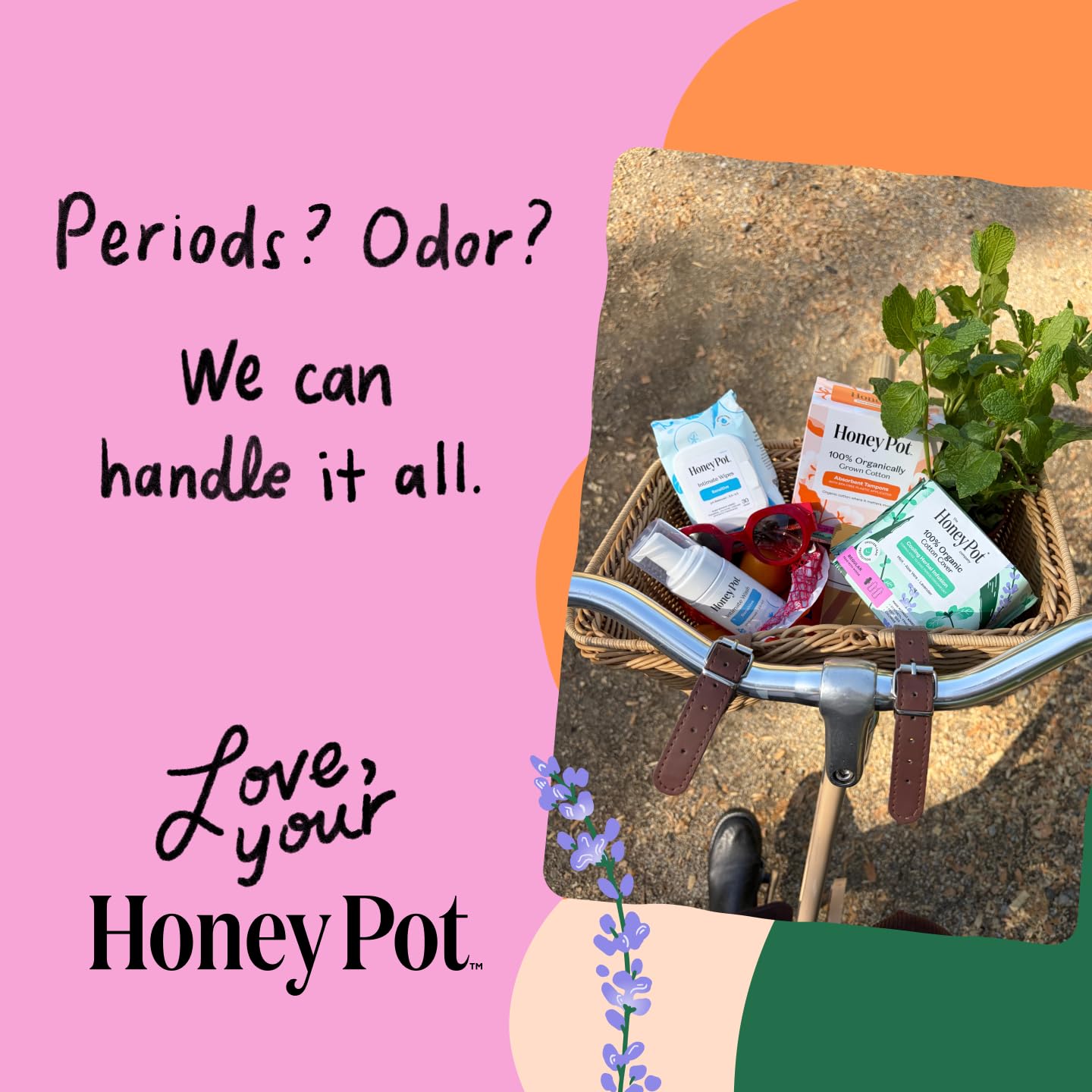 The Honey Pot Company detalle de la fórmula sin parabenos ni sulfatos para piel sensible