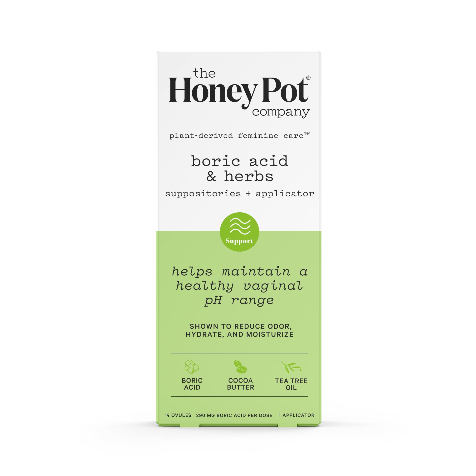 The Honey Pot Company empaque frontal mostrando su fórmula y uso