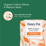 The Honey Pot Company almohadilla colocada en ropa interior asegurando sujeción