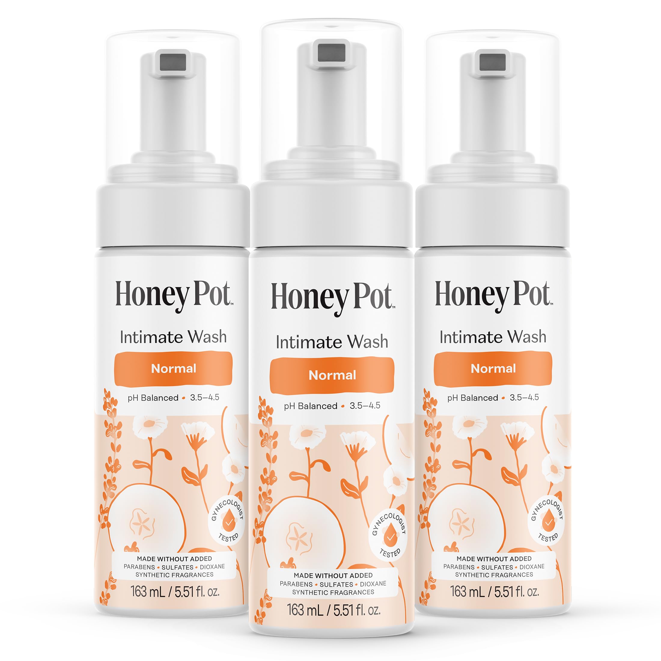 The Honey Pot Company envase frontal mostrando la etiqueta y beneficio pH equilibrado