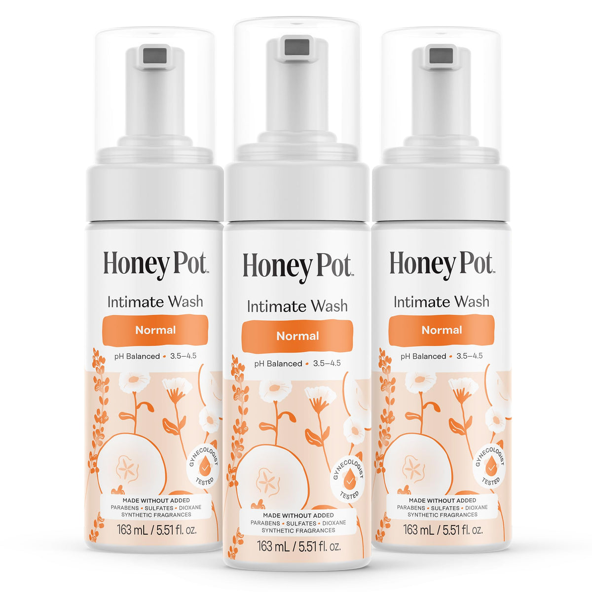 The Honey Pot Company envase frontal mostrando la etiqueta y beneficio pH equilibrado