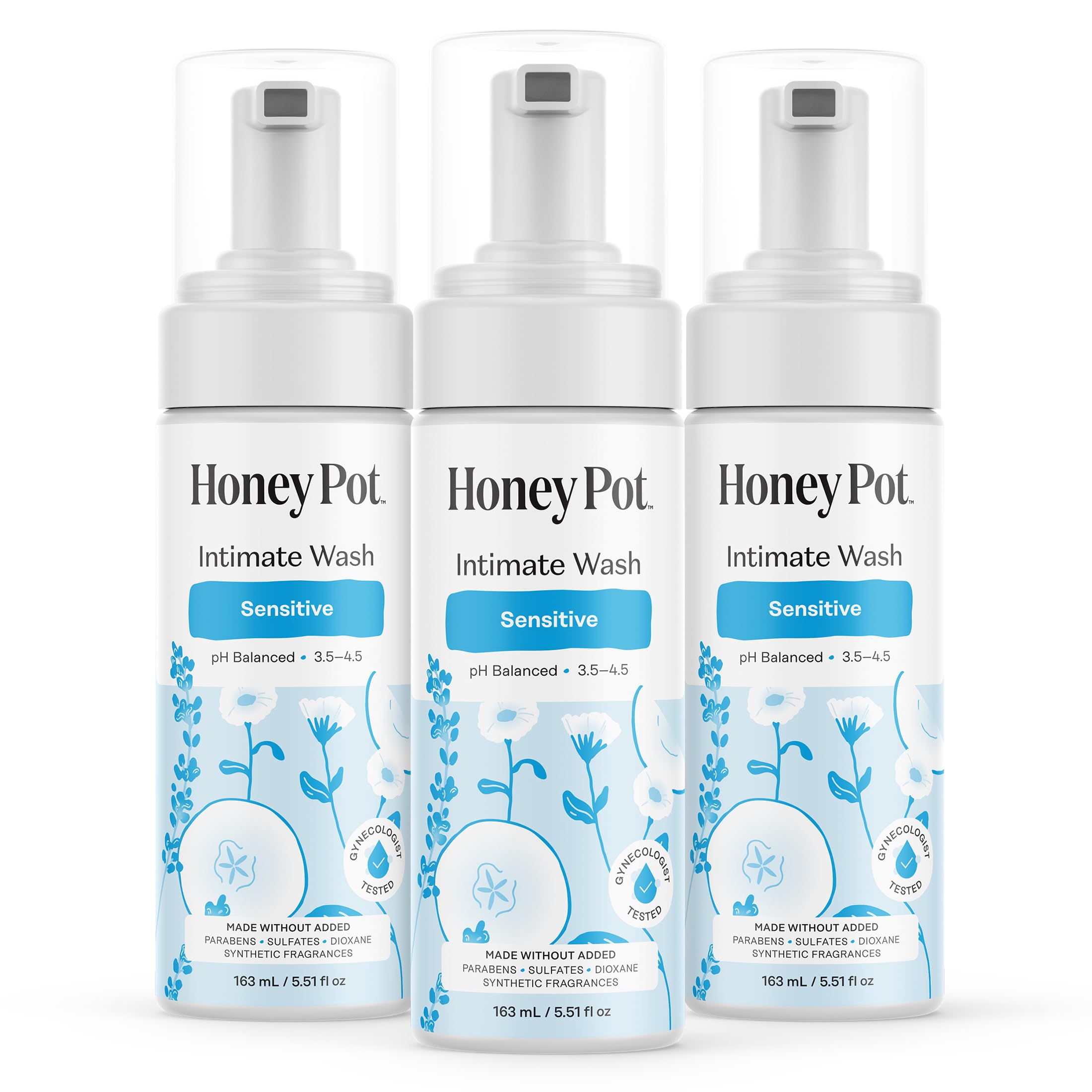 The Honey Pot Company frontal paquete de tres muestra ahorro y conveniencia