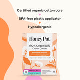 The Honey Pot Company tampón en mano para mostrar tamaño y manejo fácil