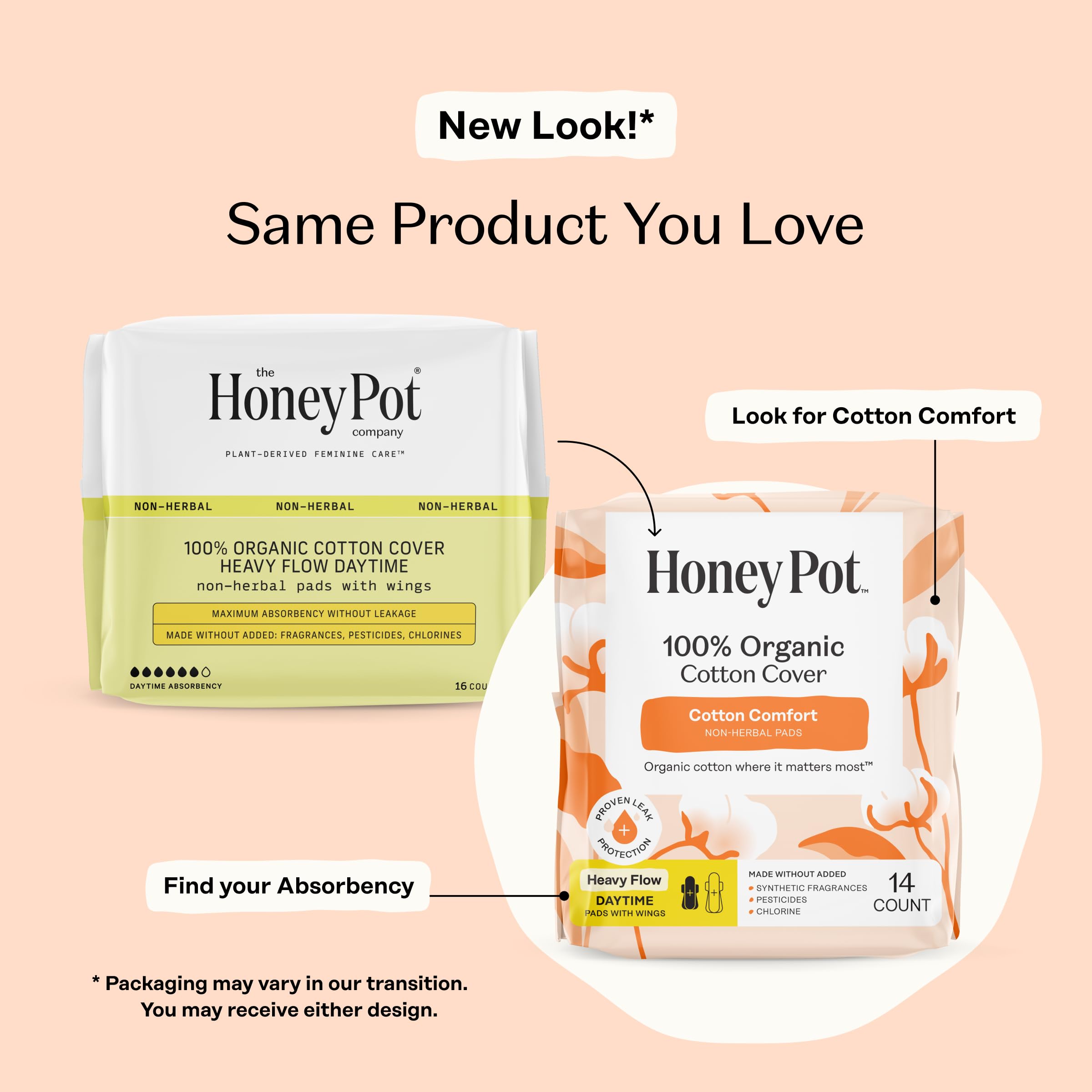 The Honey Pot Company primer plano de algodón orgánico, sensación suave y cómoda