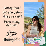 The Honey Pot Company comparación de tamaño en mano para referencia