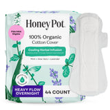The Honey Pot embalaje frontal mostrando 44 toallas para noches seguras