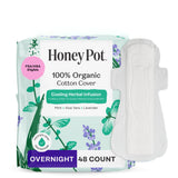 The Honey Pot Company empaque frontal mostrando 48 unidades y beneficio de protección nocturna