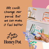 The Honey Pot Company etiqueta de ingredientes destacando hierbas y sin fragancias fuertes
