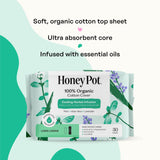 The Honey Pot Company protector con alas vista superior que muestra ajuste seguro