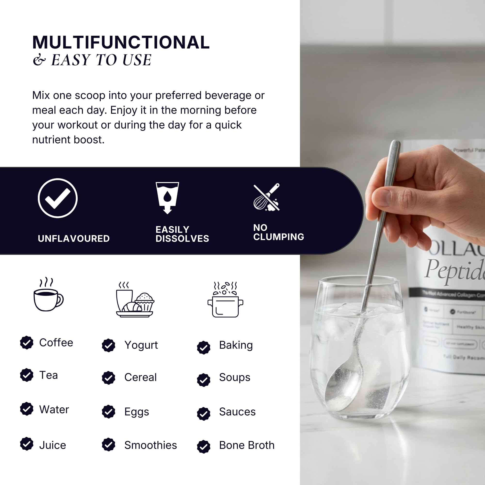 The Intelligent Health batido matutino con polvo, cómodo para la rutina diaria