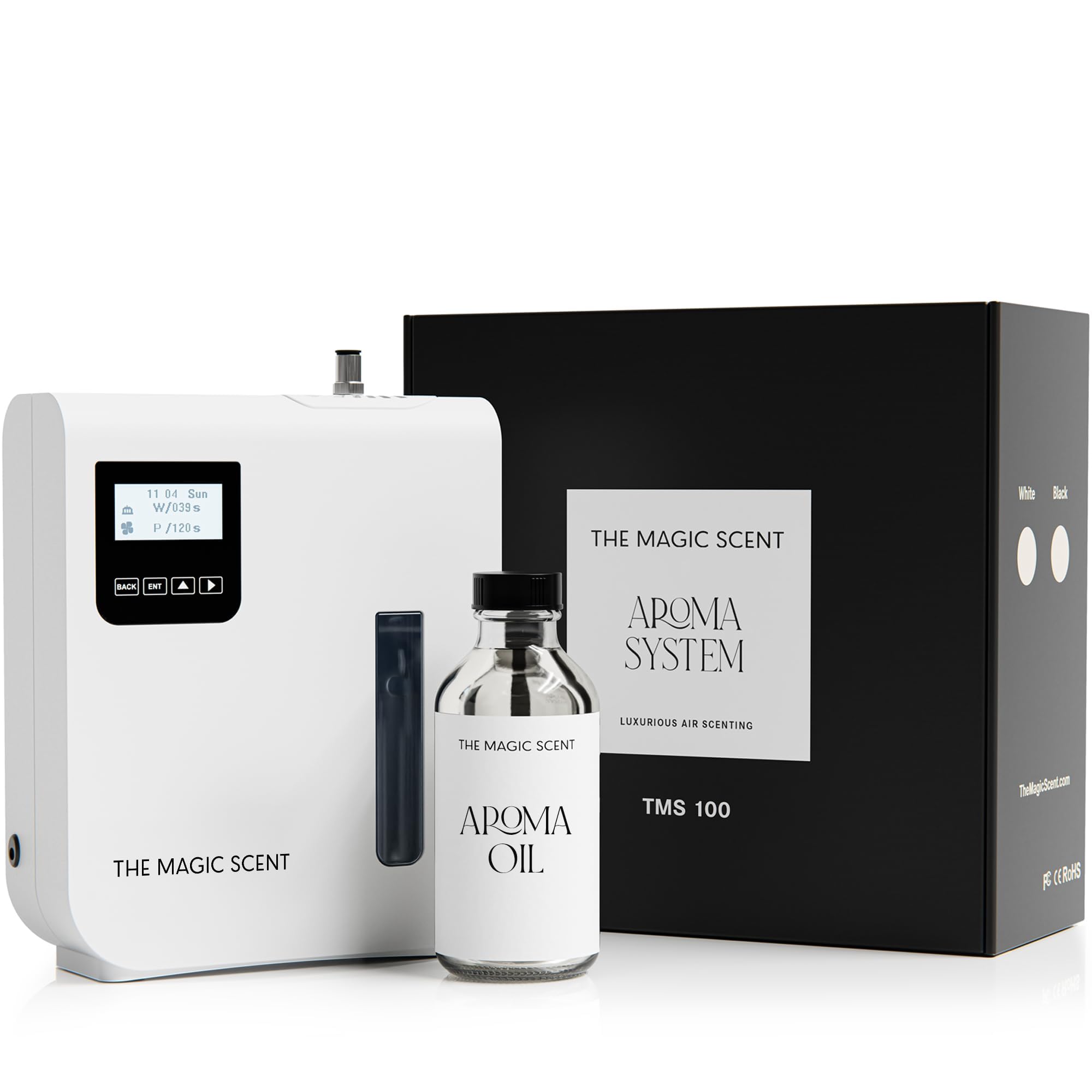The Magic Scent difusor frontal mostrando diseño compacto y beneficio estética discreta