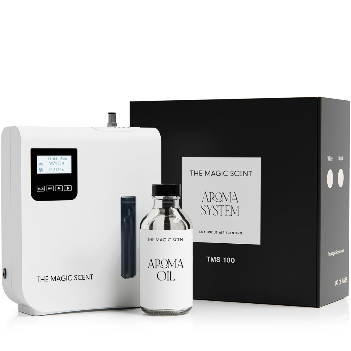 The Magic Scent difusor frontal mostrando diseño compacto y beneficio estética discreta