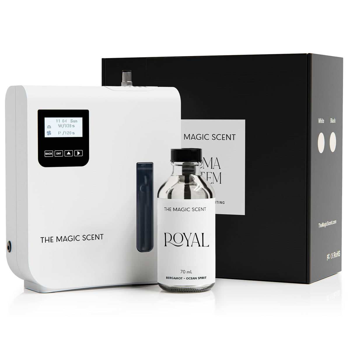 THE MAGIC SCENT difusor vista frontal mostrando diseño compacto y elegante
