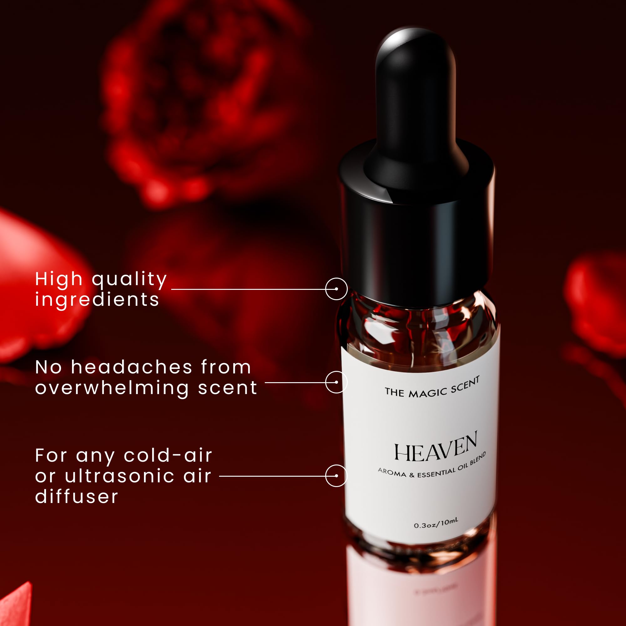 THE MAGIC SCENT frasco 10 ml para comparar tamaño en mano