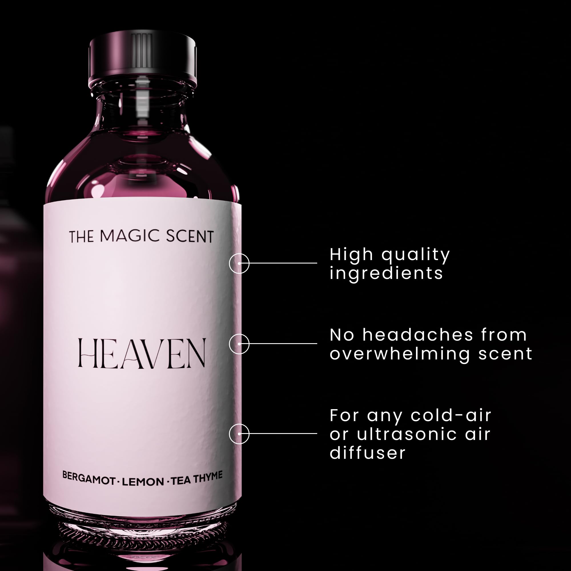 The Magic Scent gota de aceite sobre fondo neutro mostrando textura ligera y fácil difusión