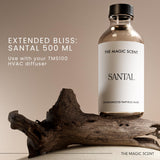 THE MAGIC SCENT aceite Santal vertiéndose en un difusor ultrasónico para perfumar habitaciones