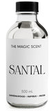THE MAGIC SCENT frasco Santal frontal mostrando presentación elegante y beneficio aroma duradero