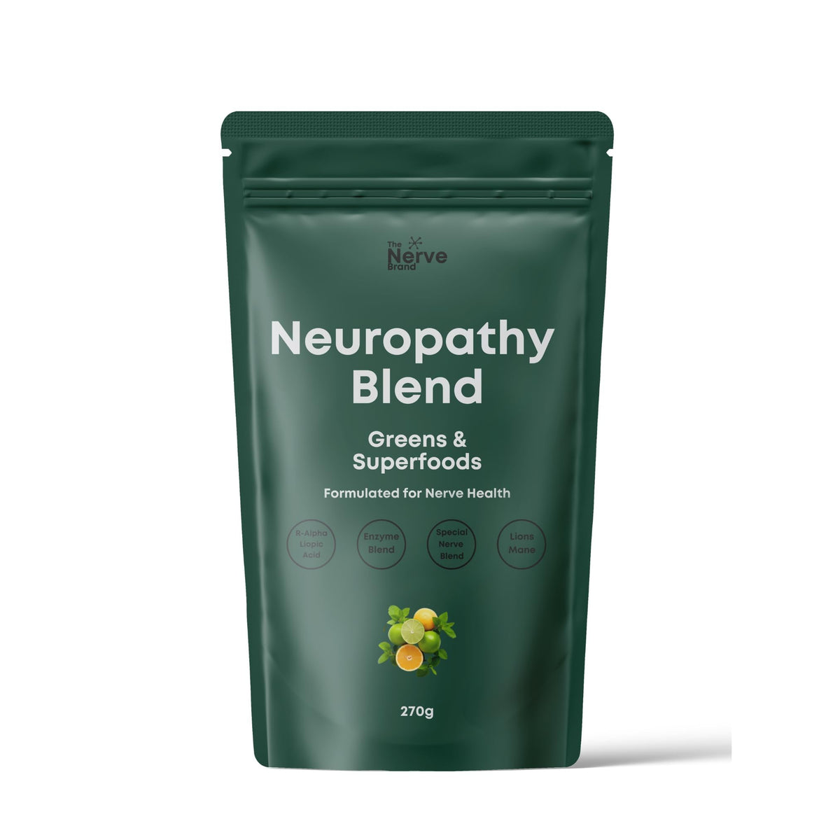 The Nerve Brand frente del empaque mostrando el envase y beneficios visuales