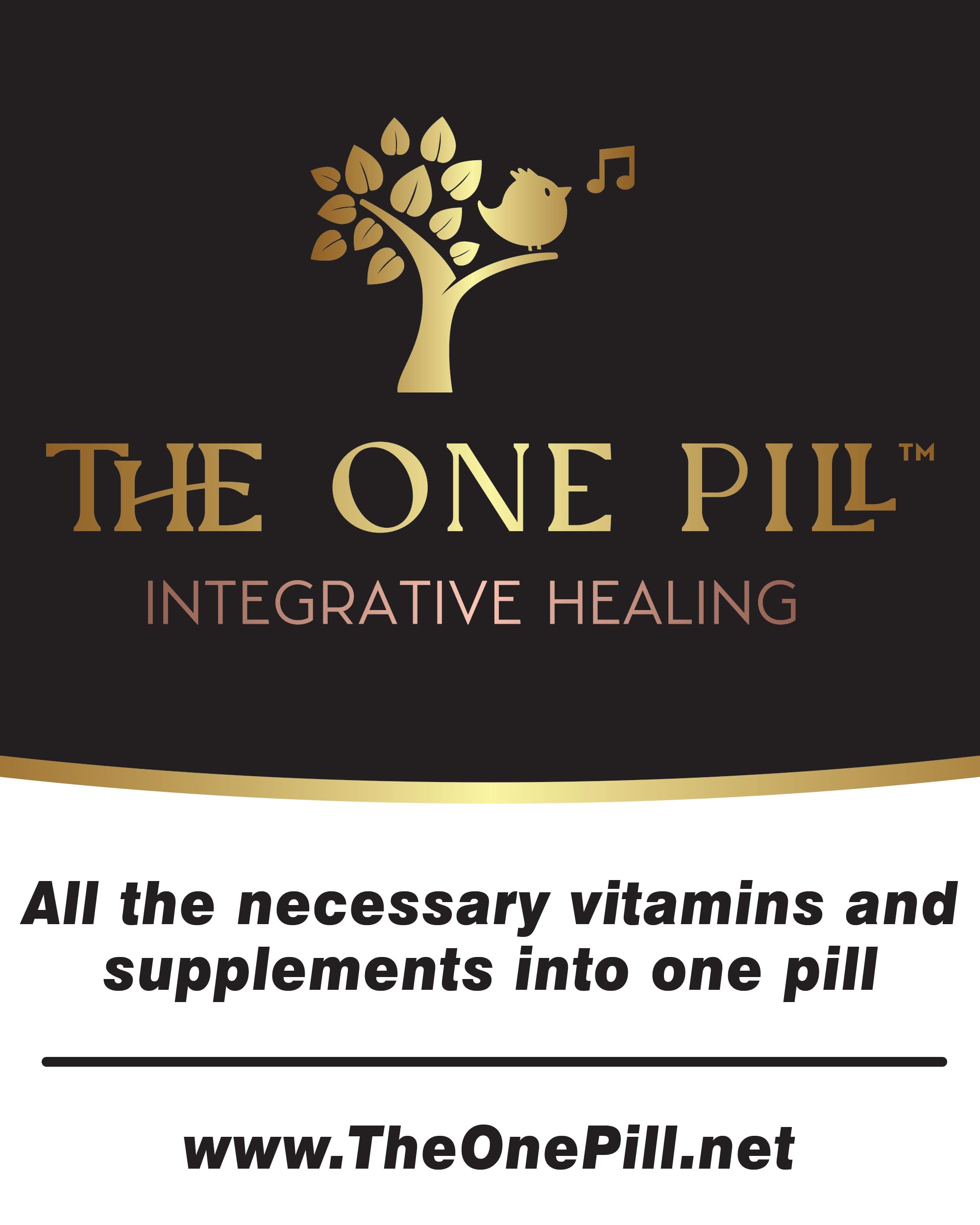 The One Pill Integrative Healing cápsula junto a monedas para referencia de tamaño