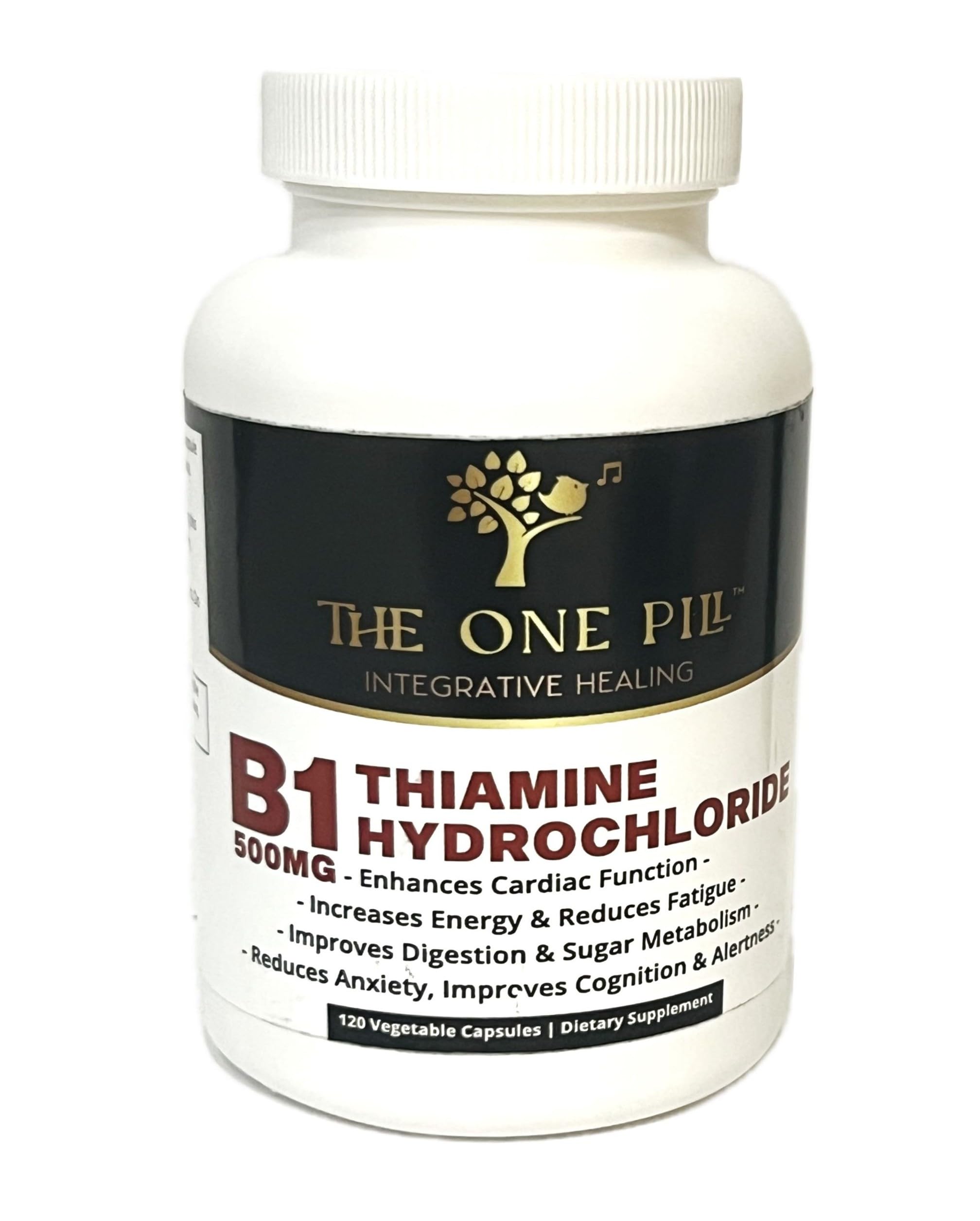 The One Pill Integrative Healing frasco frontal mostrando etiqueta y ventaja de pureza